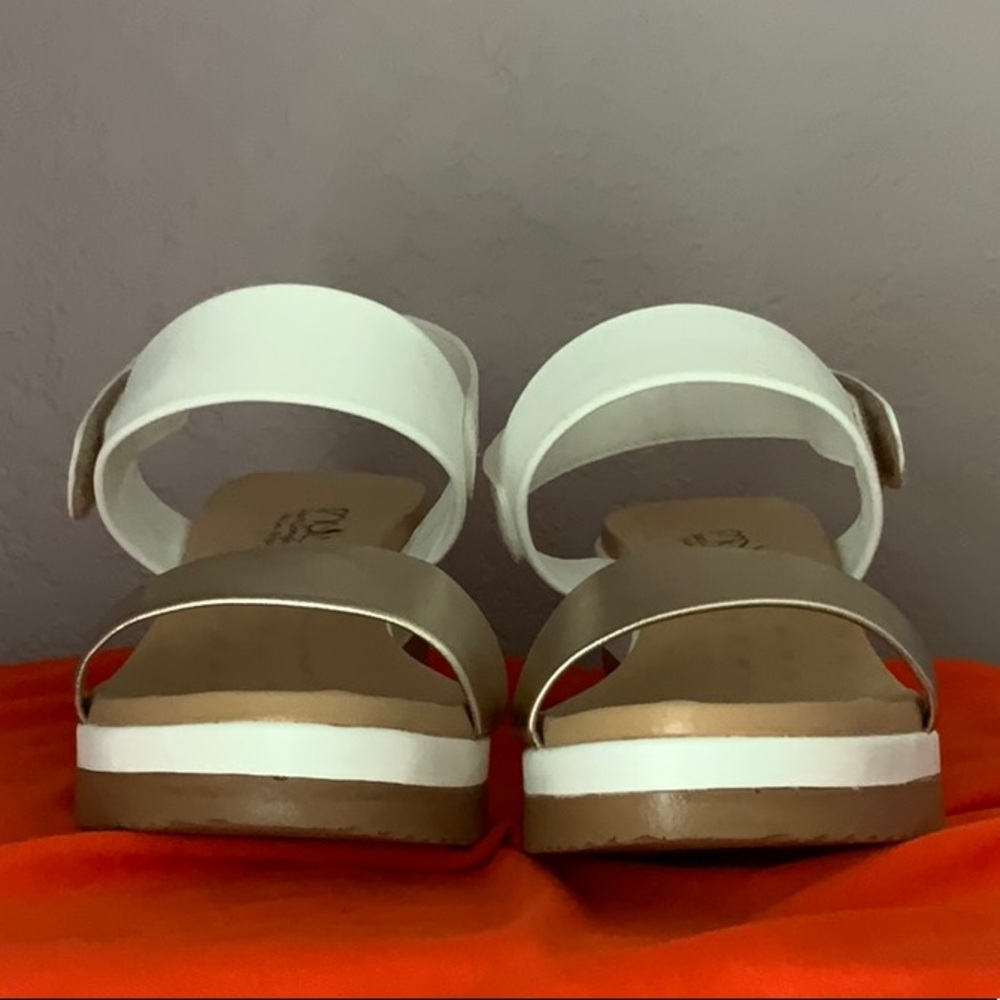 Stylish White and Tan Women's Sandals